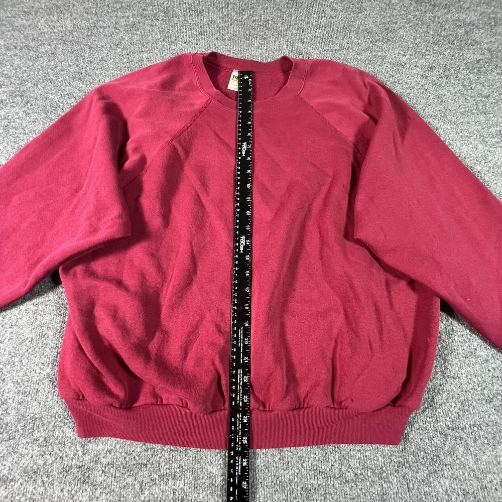VTG Tultex Maximum Sweats Mens 3X Red Fleece Raglan Sweatshirt Made in USA - Picture 2 of 13